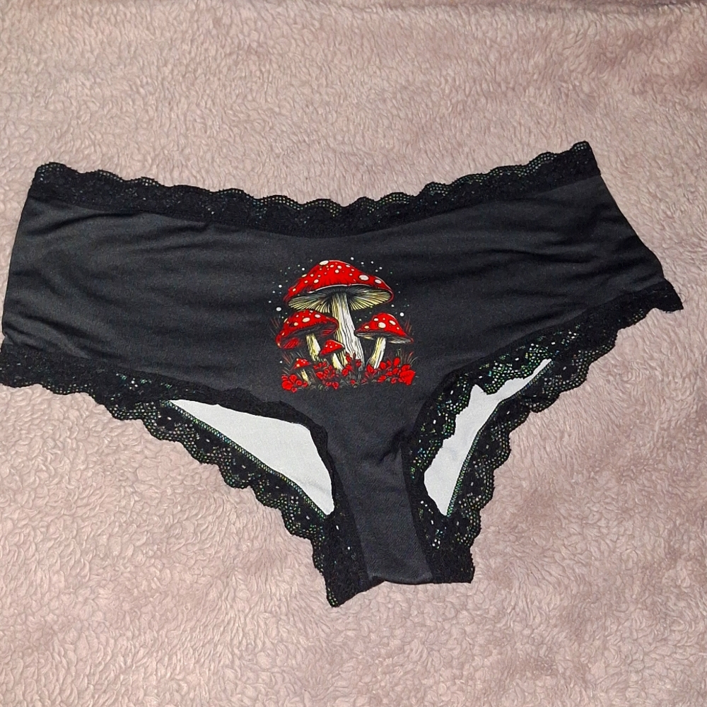 Mushroom Panties Red, White, and Black women's size XL